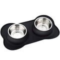Benepaw Stainless Steel Double Dog Bowl with Silicone Mat
