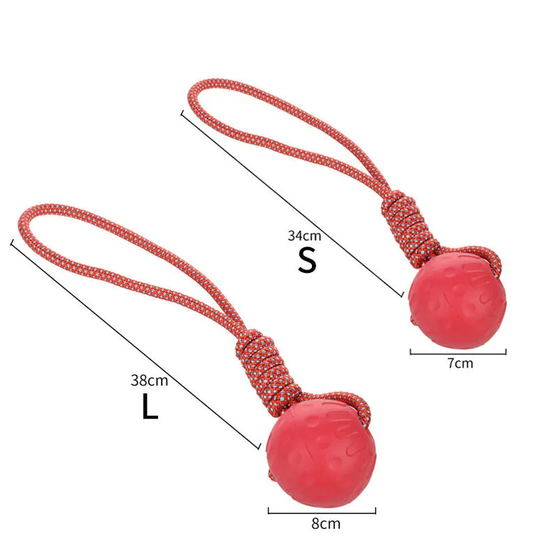 HOOPET Bite-Resistant Rubber Dog Ball Toy - S-XL