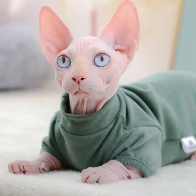 Warm Cotton Sphynx Cat Hoodie - Fleece Sweatshirt Vest