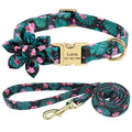 Custom Engraved Nylon Dog Collar and Leash Set