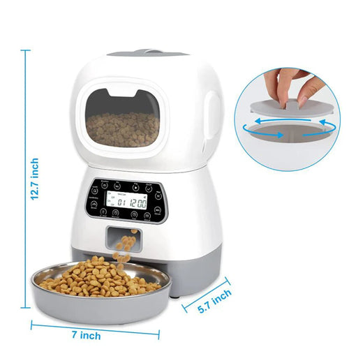 3.5L Automatic Pet Feeder - Timer Food Dispenser Bowl