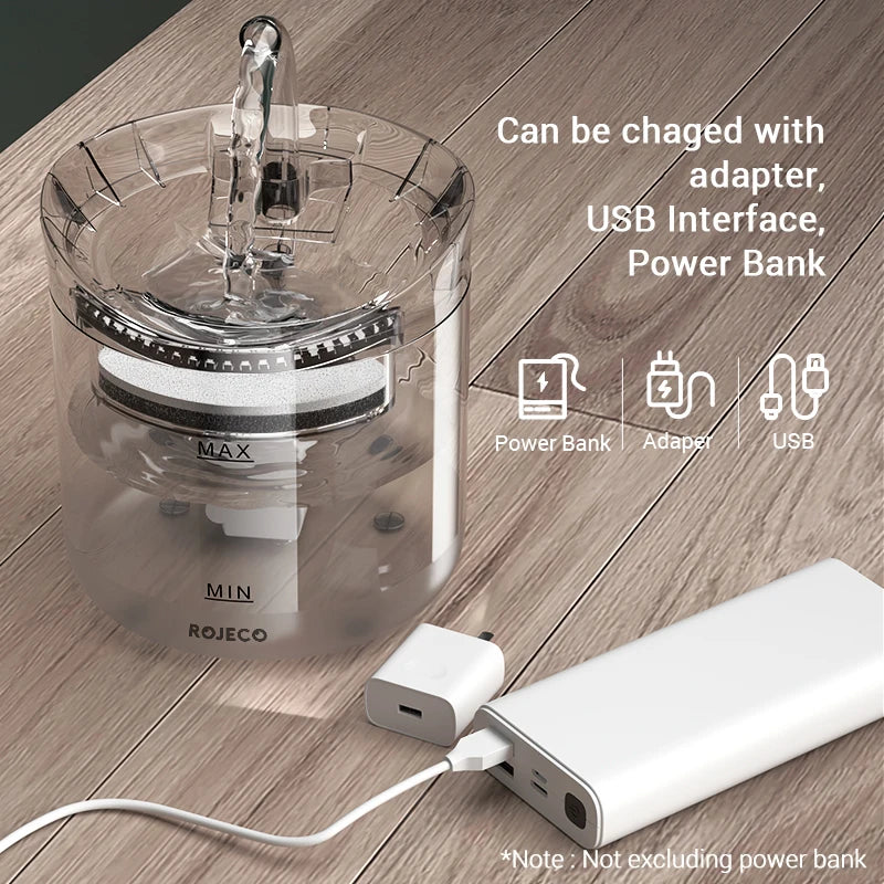 ROJECO Automatic Cat Water Fountain with Smart Sensor