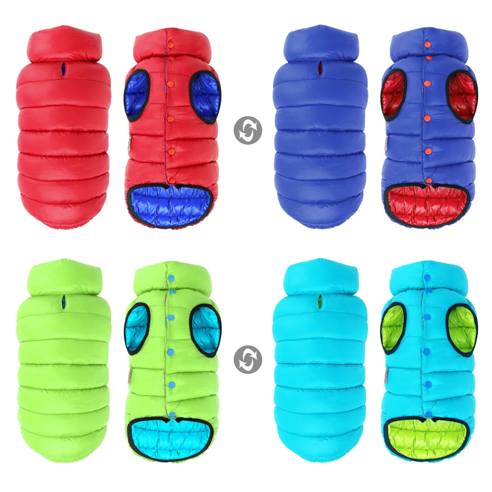 Reversible 3-Layer Waterproof Dog Vest - Warm Winter Coat