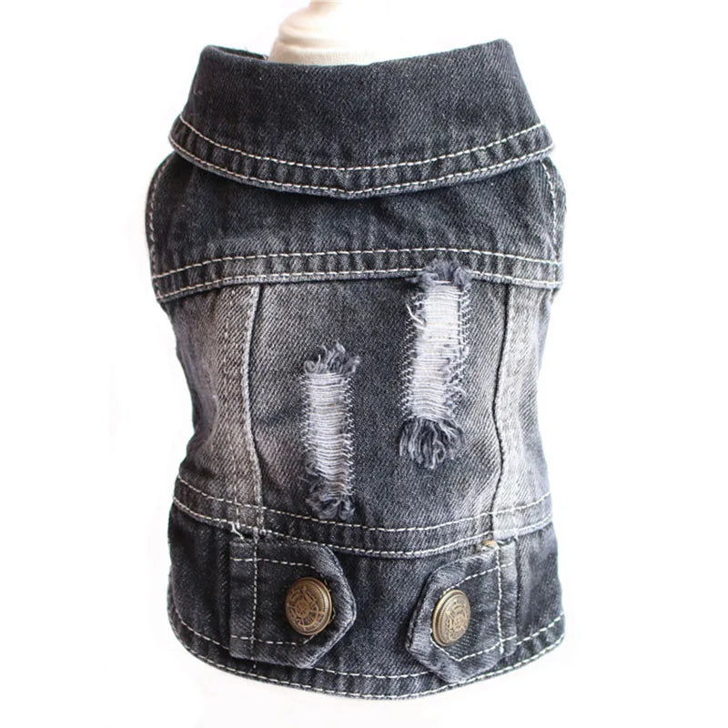 Casual Cat Denim Vest Jacket - Spring and Autumn Outfit