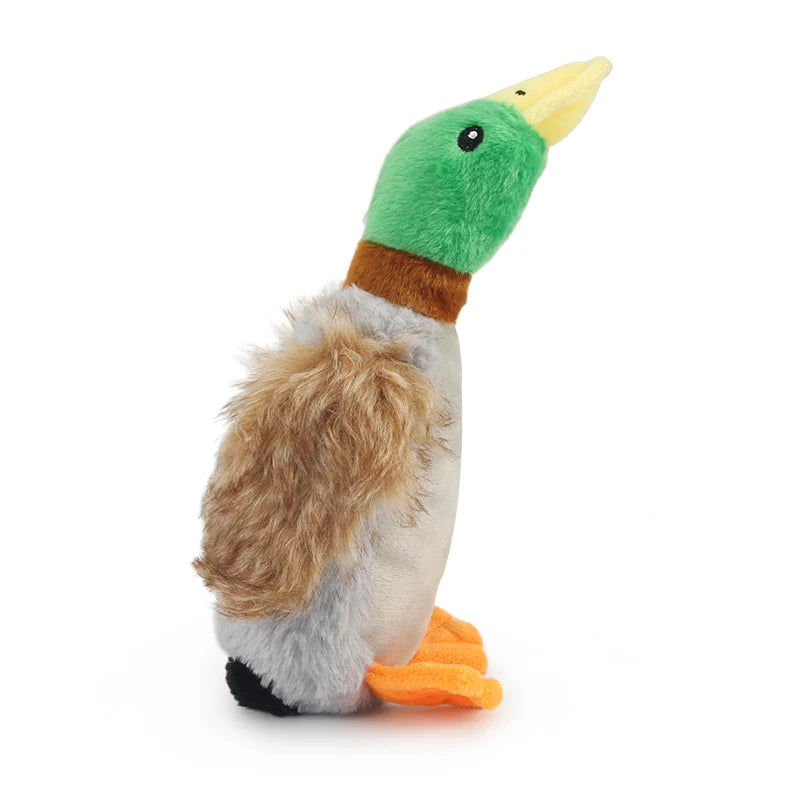 Plush Duck Squeaky Dog Toy with Chew Rope