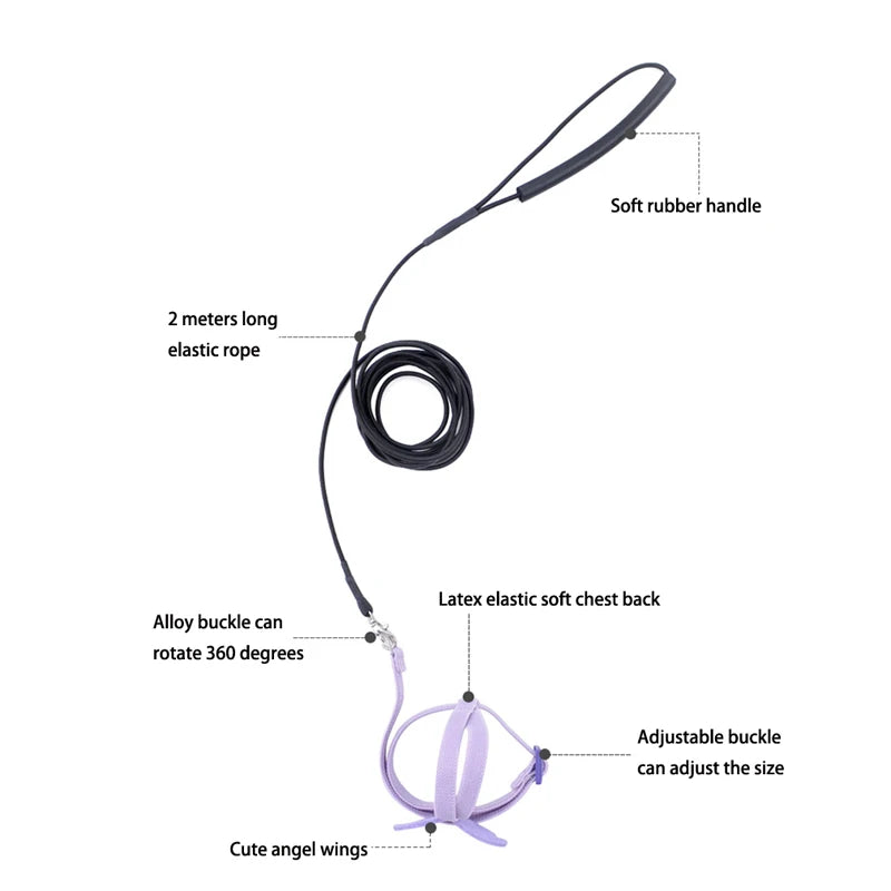 Adjustable Parrot Harness and Outdoor Flying Leash Set