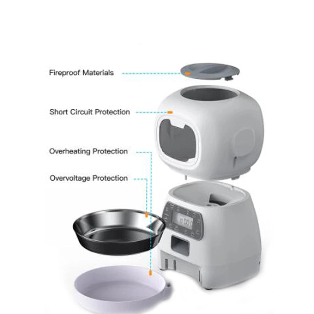 3.5L Automatic Pet Feeder - Timer Food Dispenser Bowl