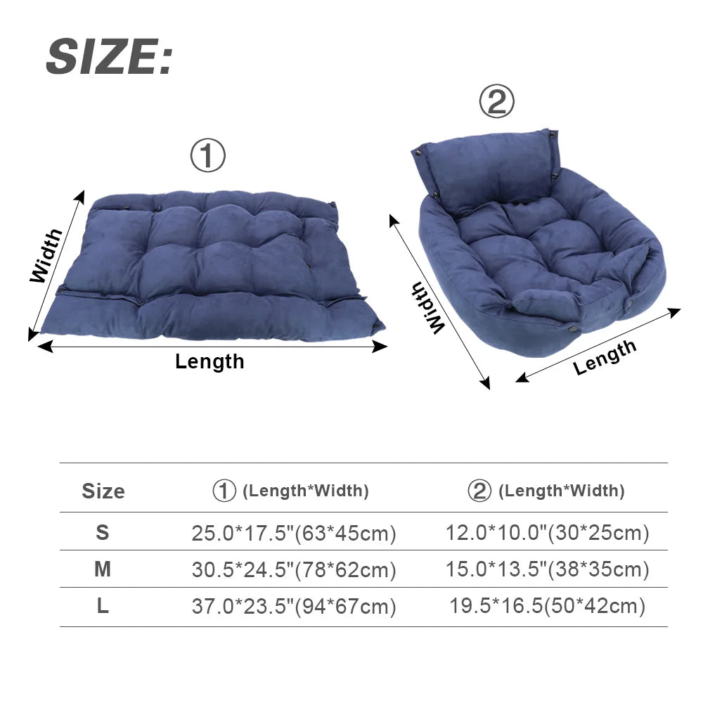 3-in-1 Dog and Cat Bed Mat - Soft Winter Sofa Nest