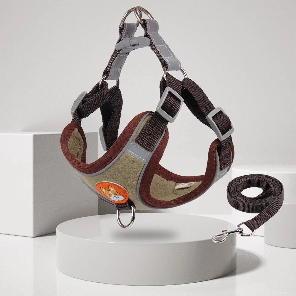 Step-In Reflective Dog Harness and Leash Set - Soft Vest