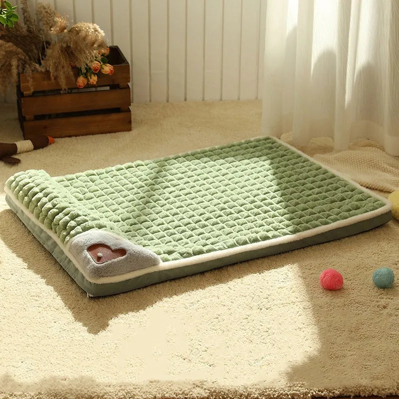 Detachable Cotton Dog Bed Mat - Washable Indoor Comfort