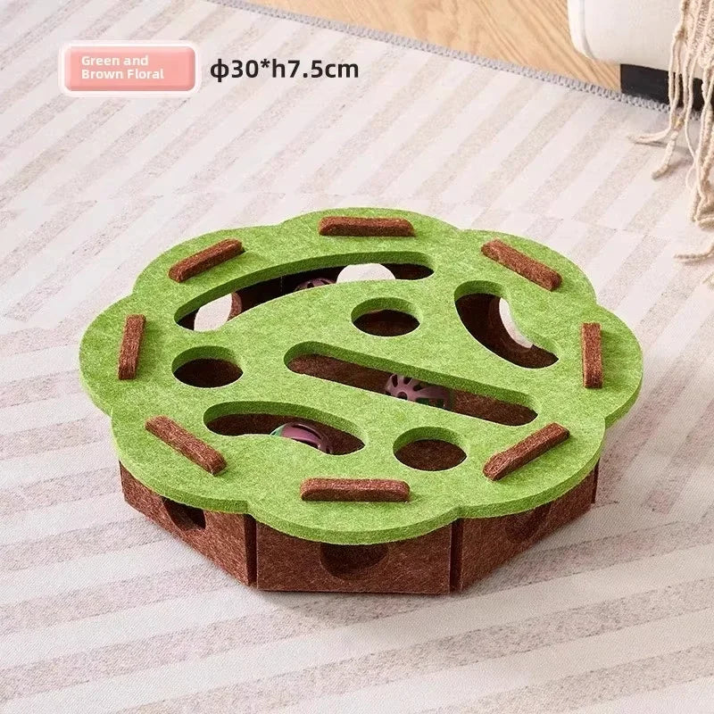 Felt Cat Puzzle Box Toy for Hunting and Exercise