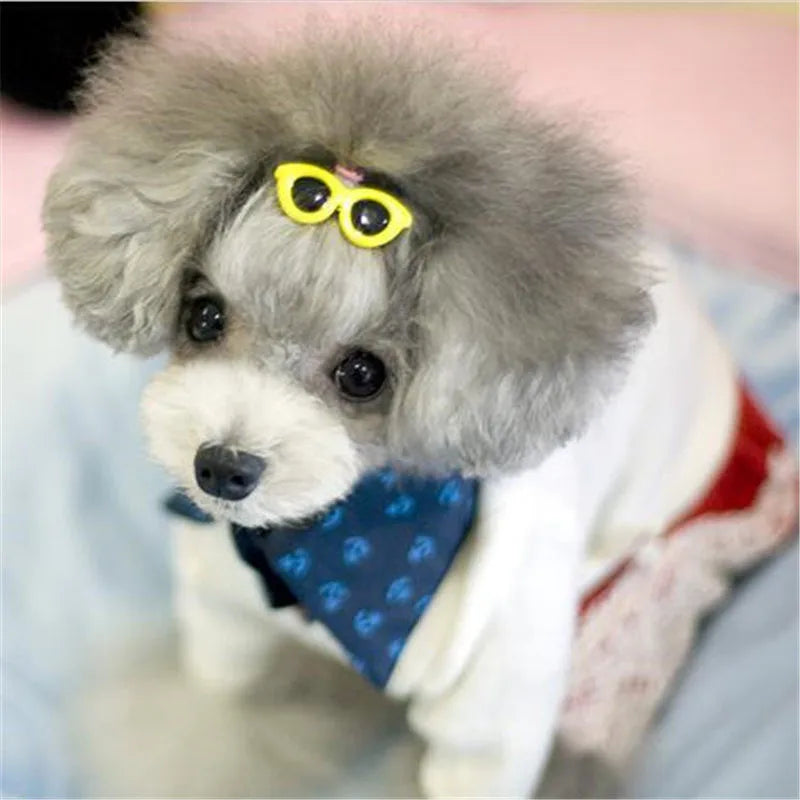Cute Heart Sunglasses Pet Hair Clips for Dogs and Cats - 1pc/2pcs
