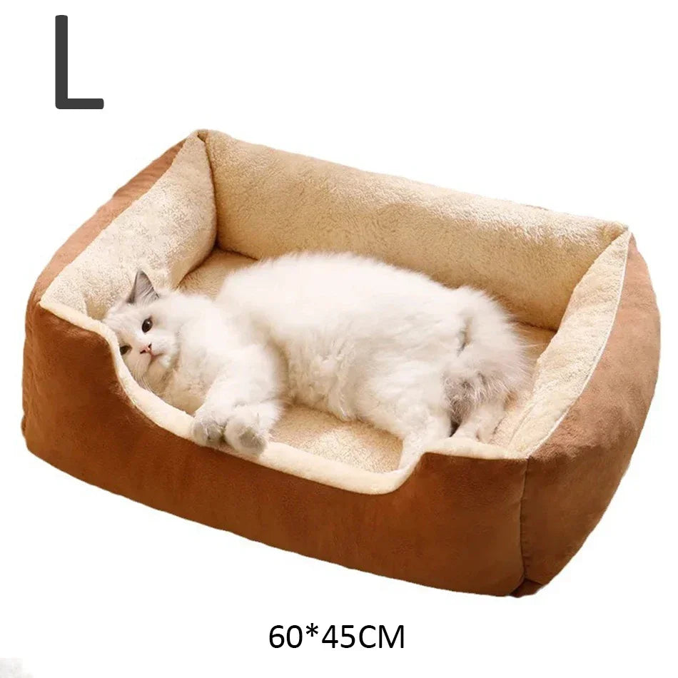 Plush Cat and Dog Cushion Bed - Breathable Basket Mat