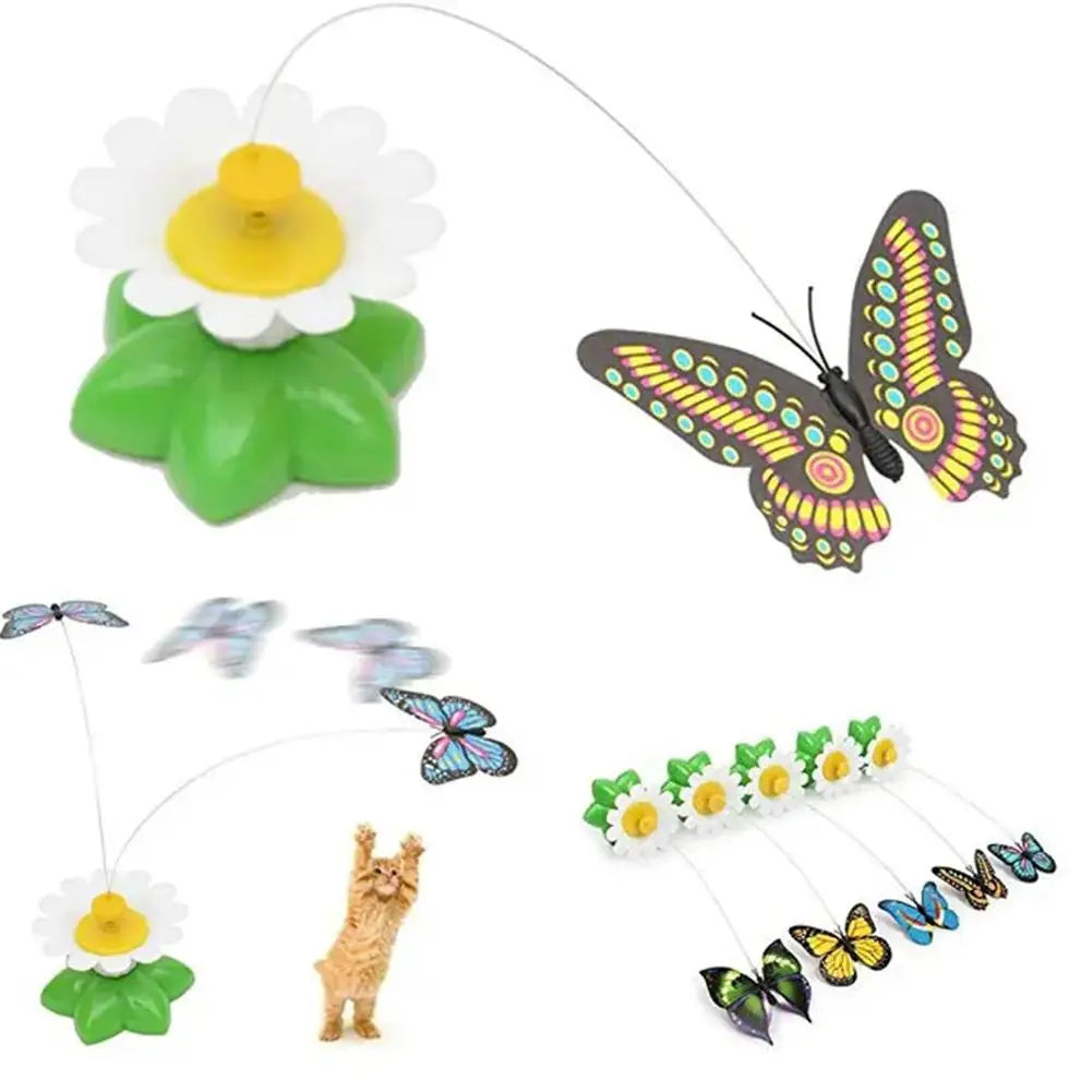 Electric Butterfly Cat Teaser Toy with Rotating Motion
