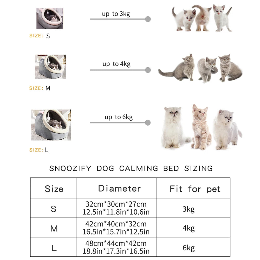 Semi-Closed Warm Cat Nest Bed - Four-Season Pet House