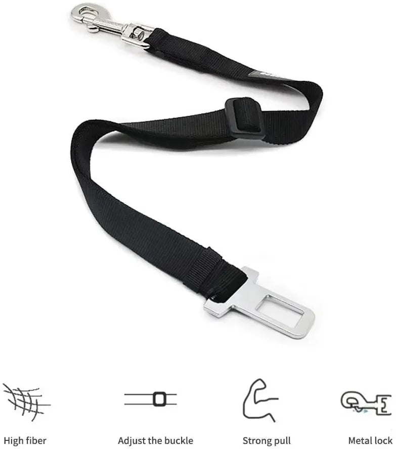 Adjustable Pet Car Seat Belt - Quick-Release Safety Lead