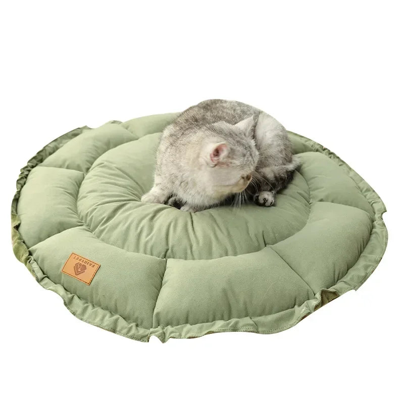 Round Plush Dog and Cat Bed - Warm Basket Cushion