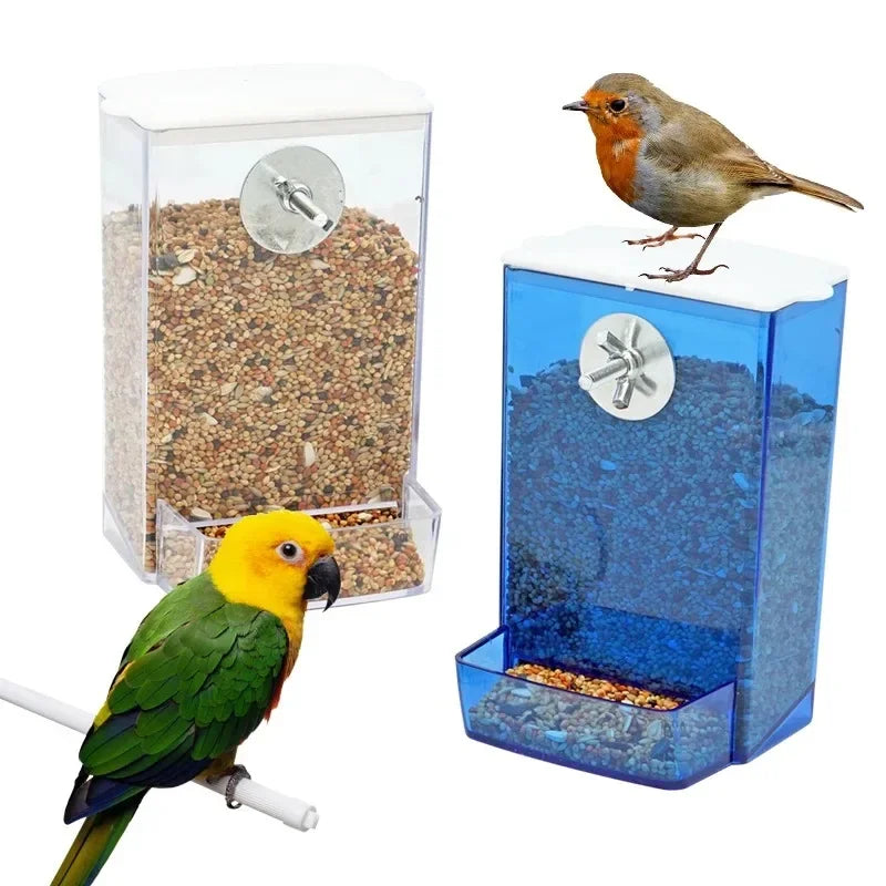 Anti-Spill Automatic Bird Feeder Box for Parakeets