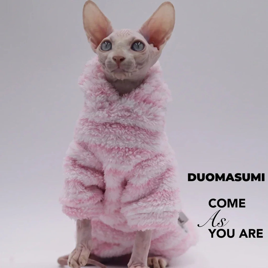 DUOMASUMI Double-Sided Fluffy Sphynx Cat Winter Jacket
