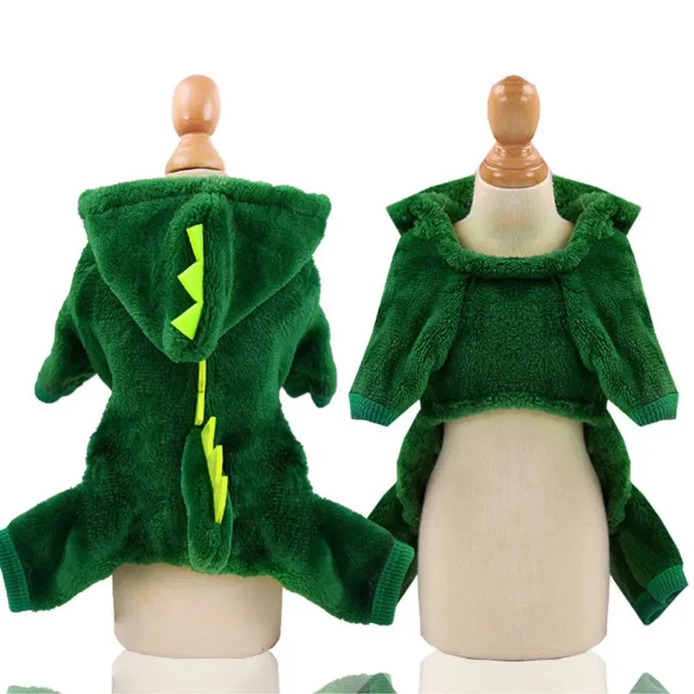 Dinosaur Fleece Pet Hoodie - Halloween Dog and Cat Costume