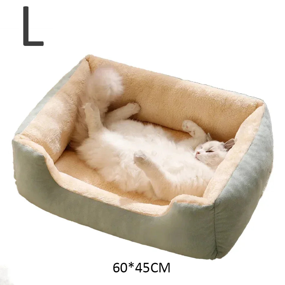 Plush Cat and Dog Cushion Bed - Breathable Basket Mat