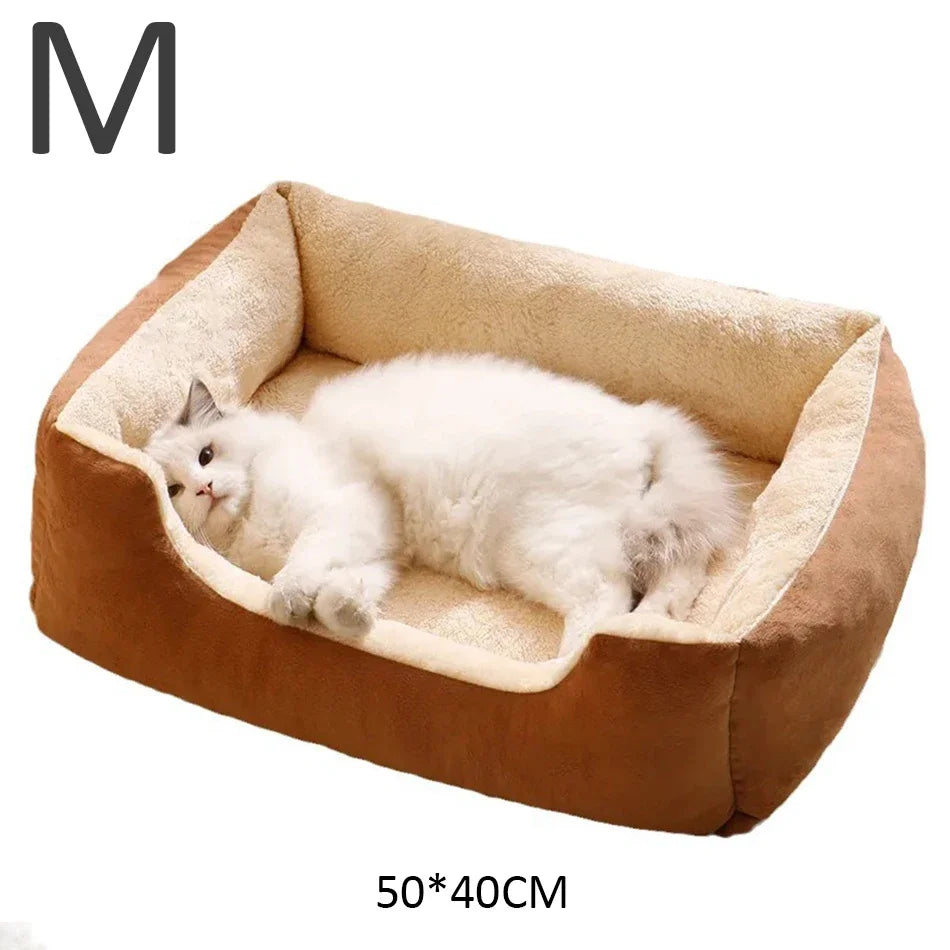 Plush Cat and Dog Cushion Bed - Breathable Basket Mat