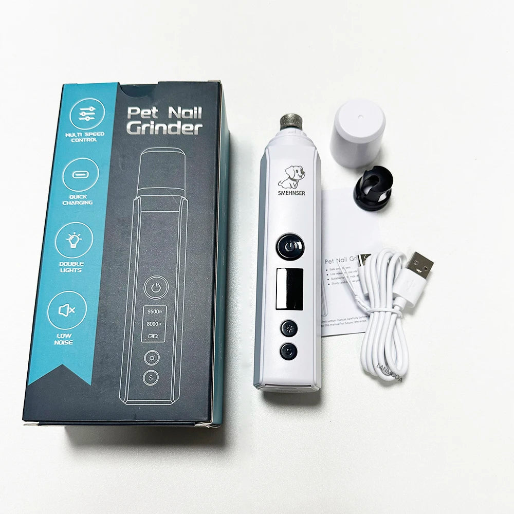 Low-Noise Electric Pet Nail Grinder for Dogs and Cats