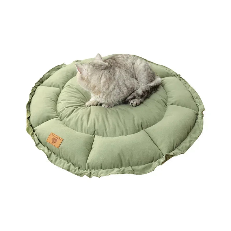 Round Plush Dog and Cat Bed - Warm Basket Cushion