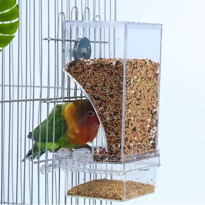 Anti-Spill Automatic Bird Feeder Box for Parakeets