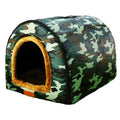 Star Print Foldable Pet House - Warm Cat and Dog Bed