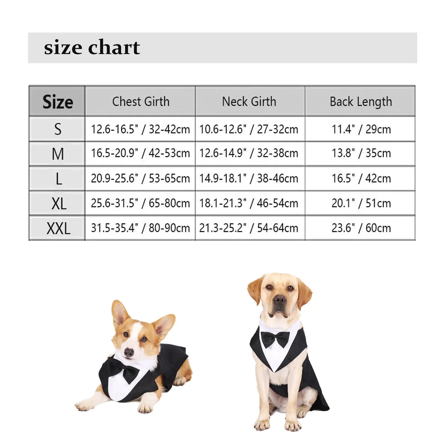 Formal Dog Tuxedo Shirt with Bow Tie - Party Suit