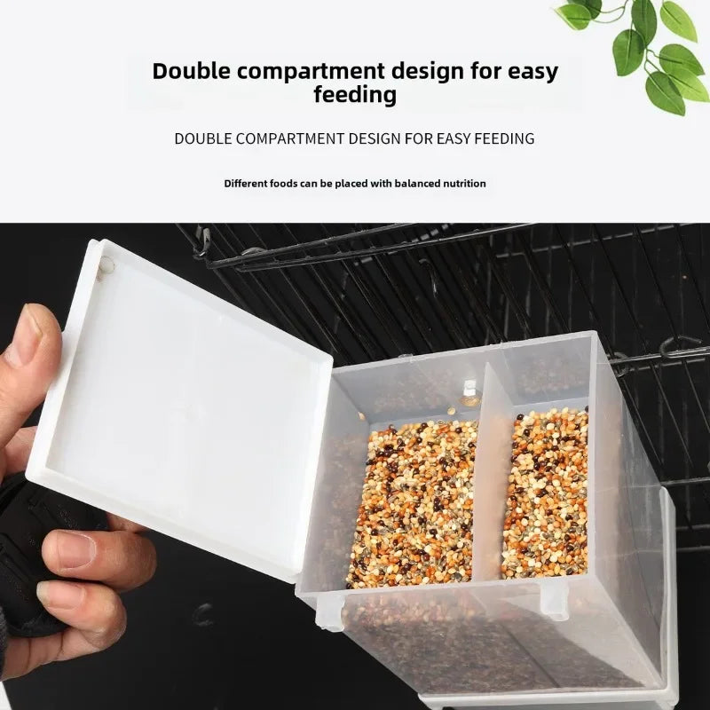 Anti-Spill Automatic Bird Feeder Box for Parakeets