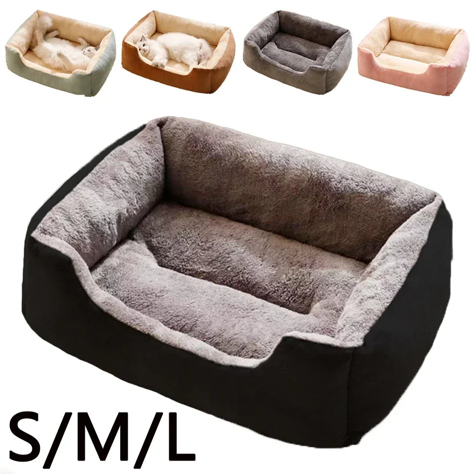 Plush Cat and Dog Cushion Bed - Breathable Basket Mat