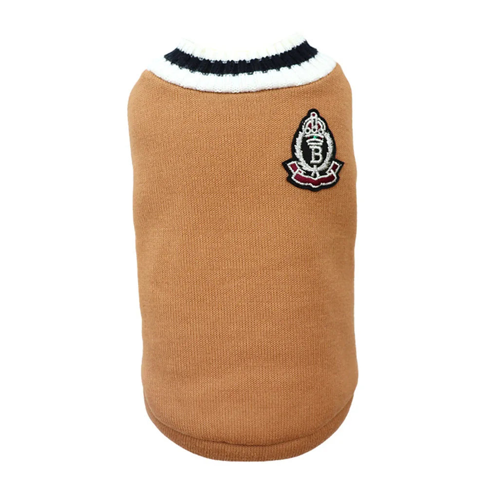 Collegiate Pet Sweater Vest - Warm Dog and Cat Sweatshirt