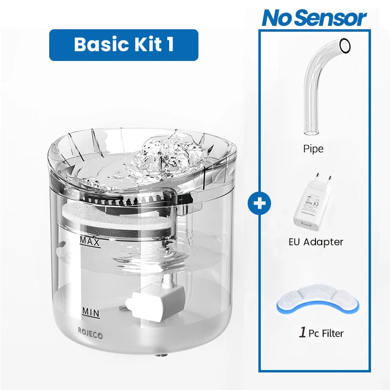 ROJECO Automatic Cat Water Fountain with Smart Sensor