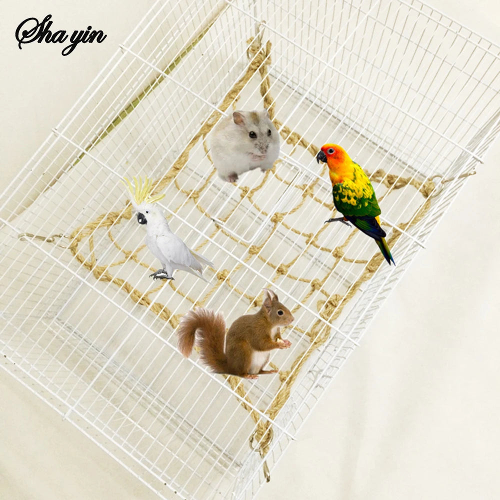 40x40cm Parrot Rope Climbing Net Toy