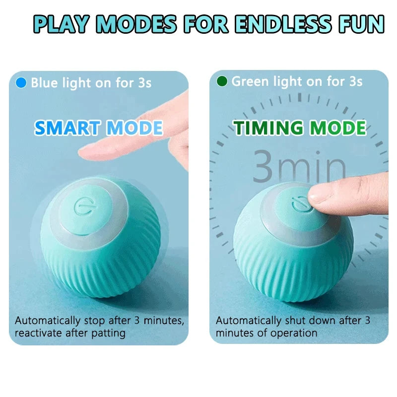 Smart Rolling Interactive Cat Ball Toy with Silicone Shell