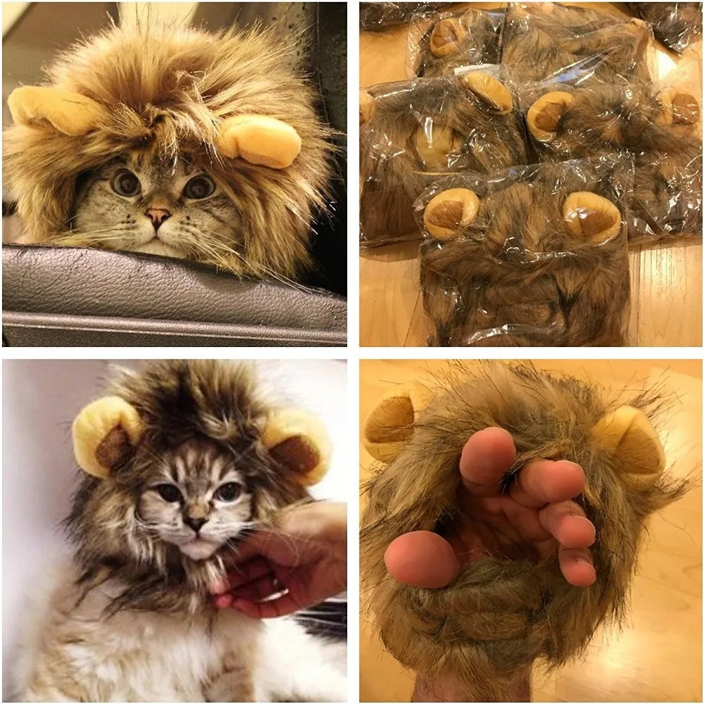 Washable Lion Mane Pet Wig - Dog and Cat Costume