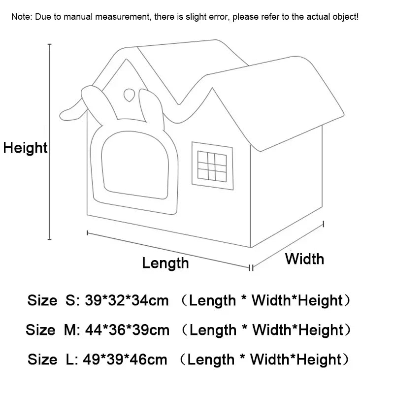 Foldable Cat Cave Bed - Warm Basket House for Small Pets
