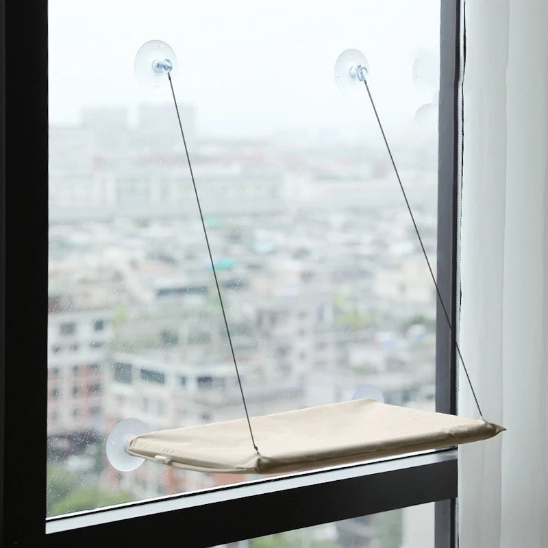 Washable Window Cat Hammock - Detachable Suction Shelf Bed