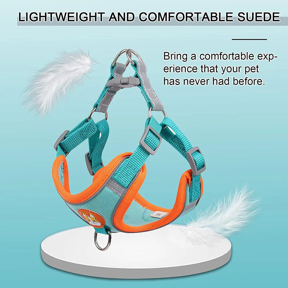 Step-In Reflective Dog Harness and Leash Set - Soft Vest