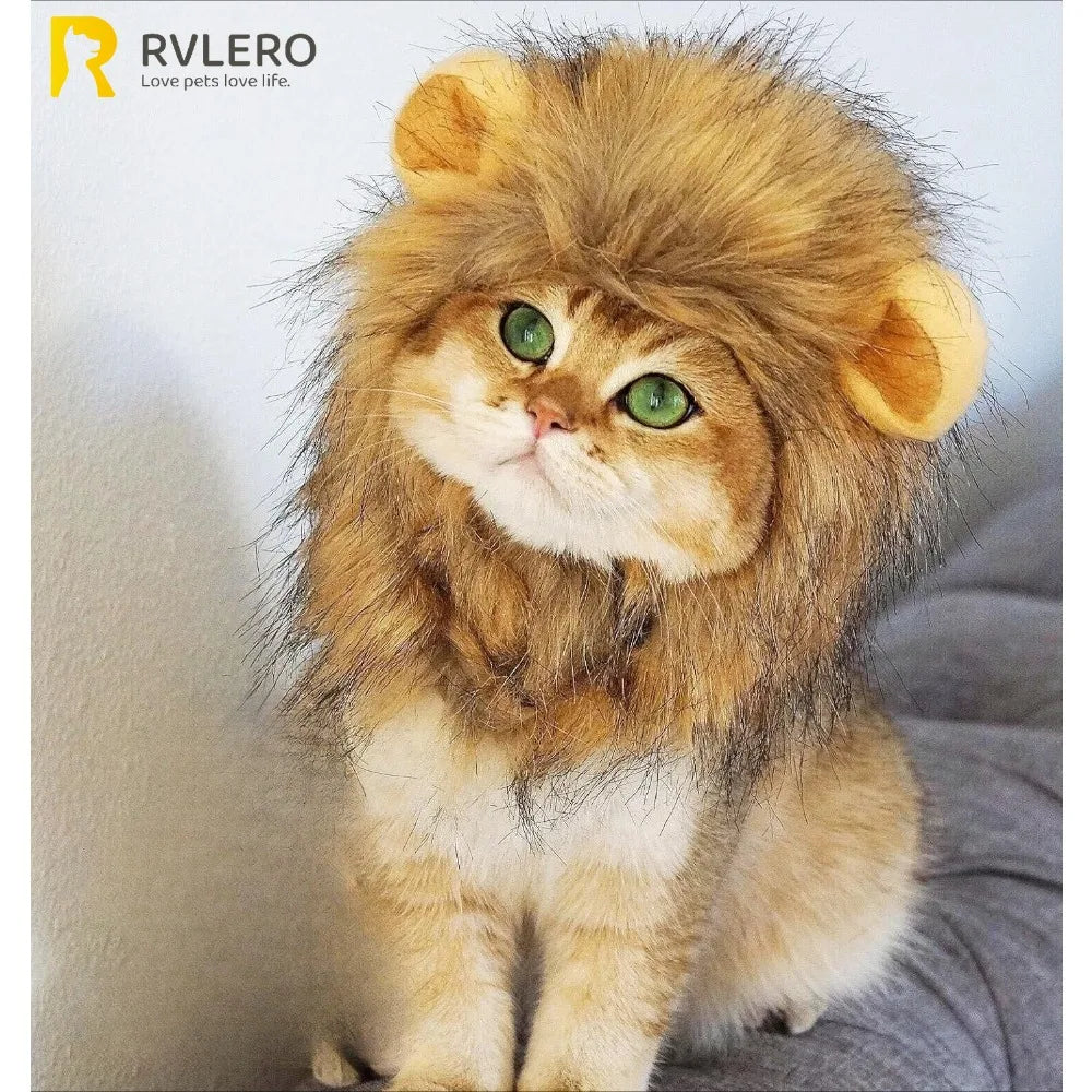 Washable Lion Mane Pet Wig - Dog and Cat Costume