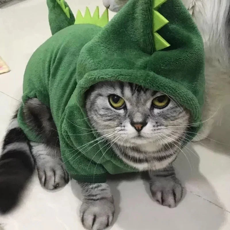 Dinosaur Fleece Pet Hoodie - Halloween Dog and Cat Costume