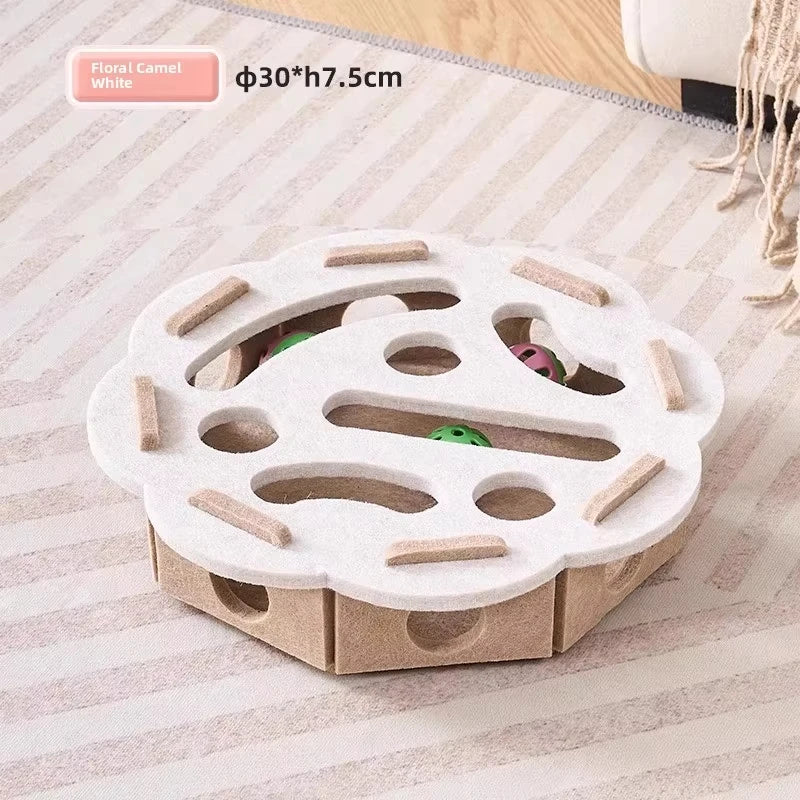 Felt Cat Puzzle Box Toy for Hunting and Exercise