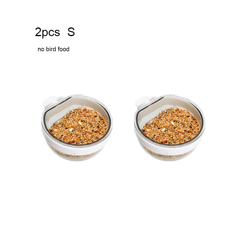 Transparent Hanging Bird Seed and Water Feeder Cup