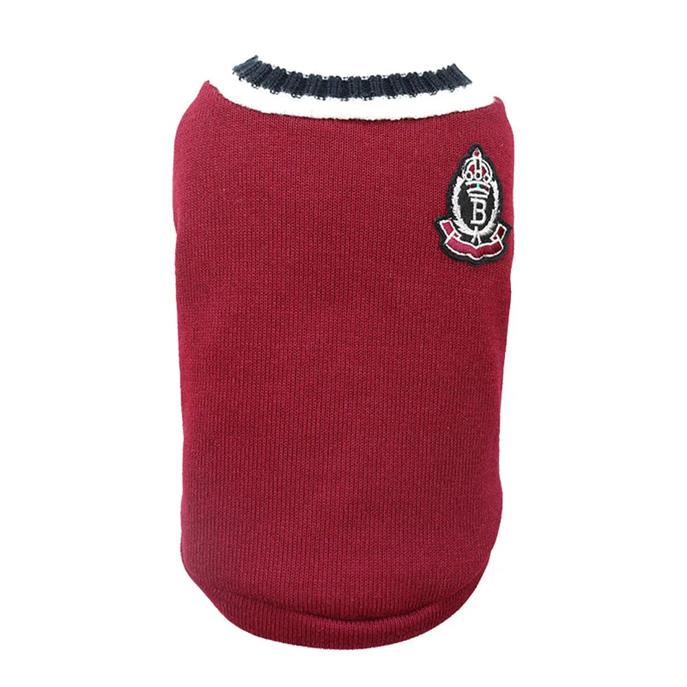 Collegiate Pet Sweater Vest - Warm Dog and Cat Sweatshirt