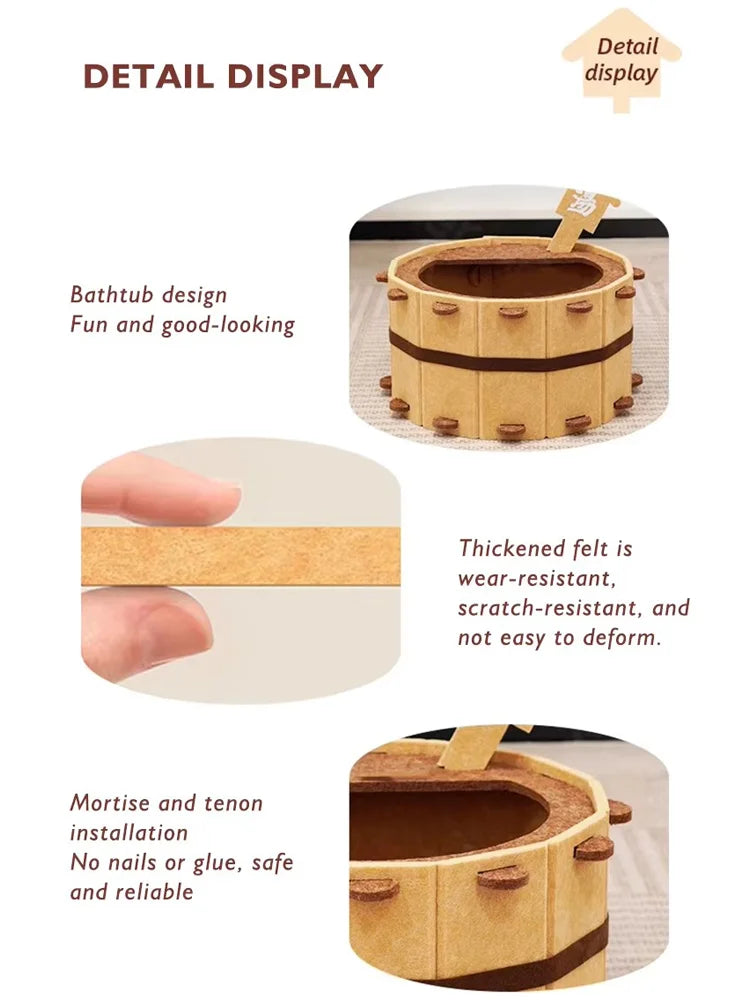 Semi-Enclosed Felt Cat House - Four-Season Pet Nest