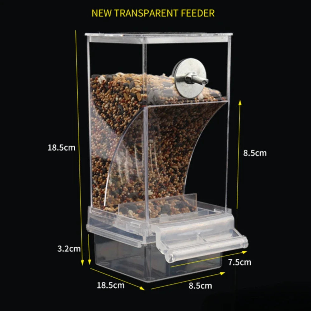 Anti-Spill Automatic Bird Feeder Box for Parakeets