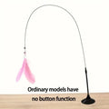 Interactive Cat Feather Wand Toy with Bell and Suction Cup
