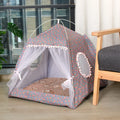 Semi-Enclosed Flower Cat Tent - All-Season Pet Nest
